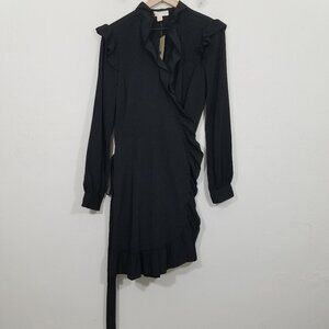 NWT MICHAEL Michael Kors Dress Long Sleeve Dress Black Size L